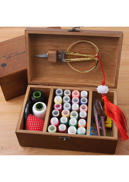 Ahşap Dikiş Kutusu Sepetleri Kit Iplik Kadınlar Ince Malzemeleri (Yurt Dışından) fiyatları