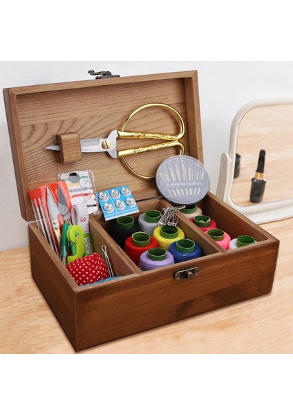 Ahşap Dikiş Kutusu Sepetleri Kit Iplik Kadınlar Ince Malzemeleri (Yurt Dışından) modelleri