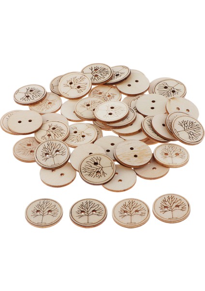 50ADET Karışık Ağaç Desen Ahşap Düğmeler Giyim Dikiş (Yurt Dışından) fırsatları