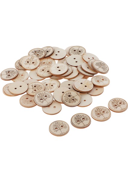 50ADET Karışık Ağaç Desen Ahşap Düğmeler Giyim Dikiş (Yurt Dışından) indirimleri