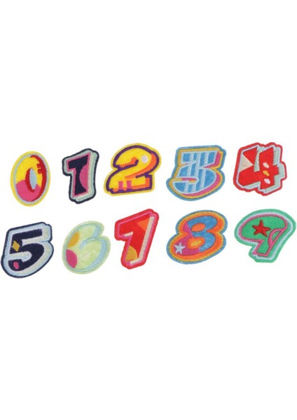 10X Nakış 0-9 Yama Giysileri Üzerinde Dikiş Kot Palto Aplike Süsleme Çok Renkli 26-40MM (Yurt Dışından)