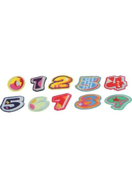 10X Nakış 0-9 Yama Giysileri Üzerinde Dikiş Kot Palto Aplike Süsleme Çok Renkli 26-40MM (Yurt Dışından) modelleri