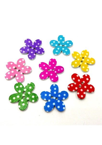 50 Adet Çiçek Noktası Ahşap Düğmesi 2 Delik Dikiş Düğmeleri Giysiler Için 25MM (Yurt Dışından) fırsatları