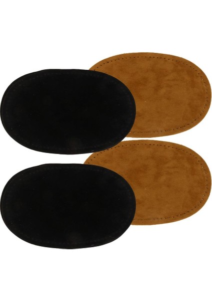 2 Çift Süet Süet Dirsekdiz Yamaları Ceket Gömlek Çanta Için Aplike Siyah ve Deve (Yurt Dışından)