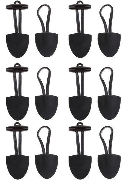 6 Çift Siyah Deri Boynuz Geçiş Düğmeleri Palto Ceketi Için Dikiş Kapanışları (Yurt Dışından) fiyatları