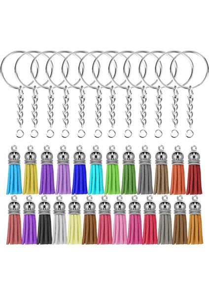 150ADET Anahtarlık Püskülleri Ayarlanmış Çeşitli Renkler Püsküller Anahtarlık Halkaları Toplu (Yurt Dışından)