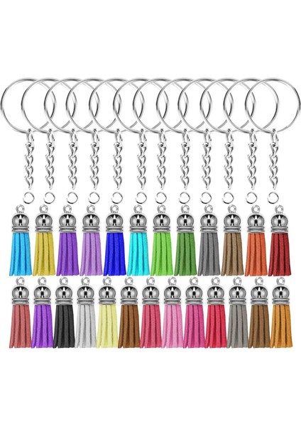 150ADET Anahtarlık Püskülleri Ayarlanmış Çeşitli Renkler Püsküller Anahtarlık Halkaları Toplu (Yurt Dışından) fiyatları