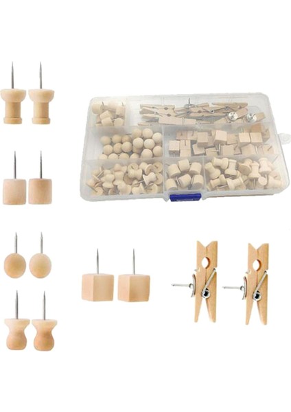 135 Parça Ahşap Itme Iğnesi Başpak Yapıştırma Duvar Dekorasyonu Ev Için Kit Kafa Pimleri (Yurt Dışından)