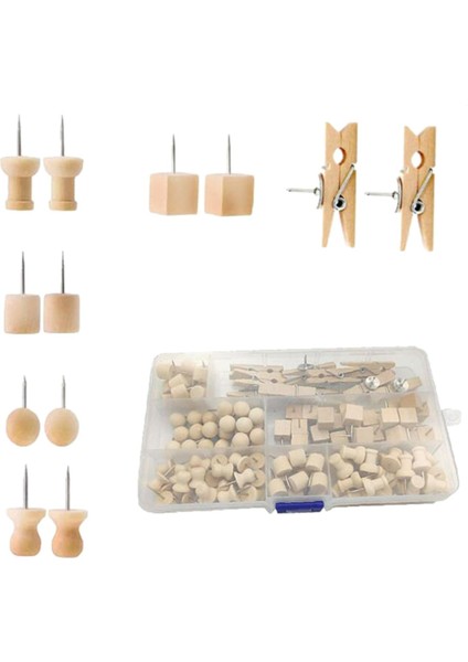 135 Parça Ahşap Itme Iğnesi Başpak Yapıştırma Duvar Dekorasyonu Ev Için Kit Kafa Pimleri (Yurt Dışından)