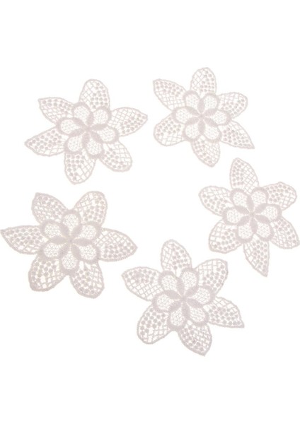 5ADET Aplike Yama Çiçek Desen Beyaz Dantel Gelin Aplike 5 Adet Blumen (Yurt Dışından)