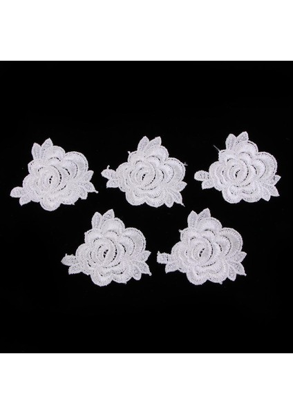 5ADET Dantel Çiçek Aplikler Nakış Yamaları Kumaş Delik Çubuğu Onarım 5 Adet Gül (Yurt Dışından) fiyatları