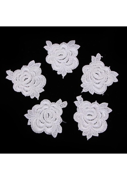5ADET Dantel Çiçek Aplikler Nakış Yamaları Kumaş Delik Çubuğu Onarım 5 Adet Gül (Yurt Dışından) indirimleri