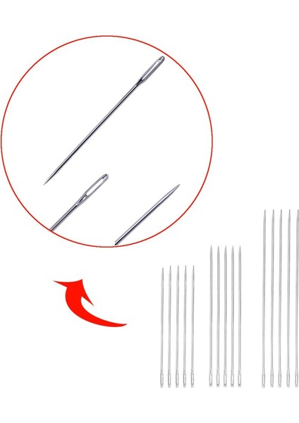 15ADET 3 Boyutlar Büyük Göz Iğneleri Ekstra Uzun El Dikiş Kapitone Departma Aletleri (Yurt Dışından) modelleri