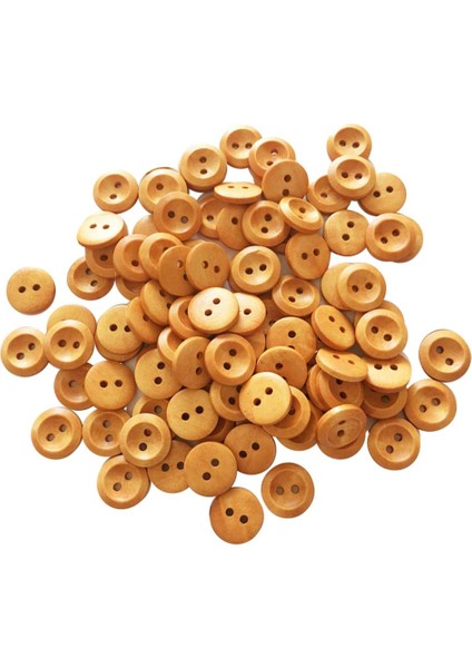 100ADET Ahşap Düğmeleri Dikiş 2 Delik Giyim Aksesuarları Için Yuvarlak Kahverengi 15MM Ahşap 15MM (Yurt Dışından)