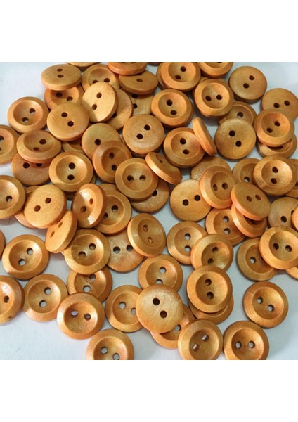 100ADET Ahşap Düğmeleri Dikiş 2 Delik Giyim Aksesuarları Için Yuvarlak Kahverengi 15MM Ahşap 15MM (Yurt Dışından) modelleri