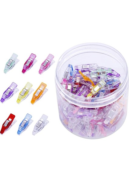100 Dikiş Klipsinin Paketi Kapitone Bağlayıcı Klipsler Tüm Amaçlı Klipler Işçilik Tığ Işi ve Örgü Için Çok Renkli Dikiş Zanaat Kelepçeleri Kumaş Klipsler (Yurt Dışından)