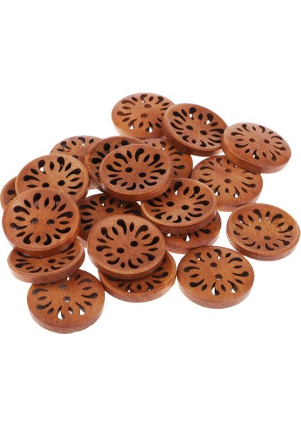 20ADET Retro Oyulmuş Çiçek Desen Ahşap Düğmesi 2 Delikli Giyim Dikiş (Yurt Dışından) fiyatları
