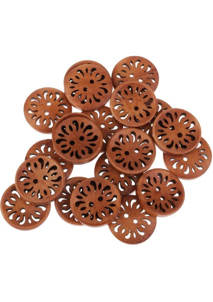 20ADET Retro Oyulmuş Çiçek Desen Ahşap Düğmesi 2 Delikli Giyim Dikiş (Yurt Dışından) modelleri