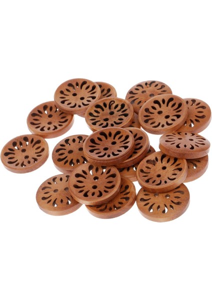 20ADET Retro Oyulmuş Çiçek Desen Ahşap Düğmesi 2 Delikli Giyim Dikiş (Yurt Dışından) fırsatları