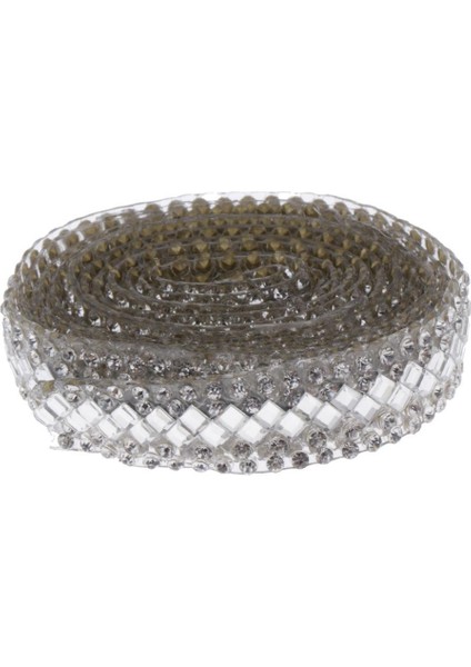 Rhinestone Trim Aplike 1 Yarda Kristal Zinciri Bantlama Elmas Kare Çiçek (Yurt Dışından)