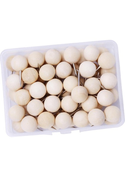 60ADET Ahşap Itme Iğneleri Doğal Ahşap Renk Yenilik Dekoratif Başpak Başlıklar (Yurt Dışından)