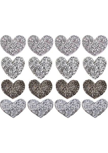 Rhinestone Çok Boyutlar Yamalar Kumaş Giyim Ceket Şapkası Için Kalp Şekeri Gümüş 16 Adet (Yurt Dışından) fiyatları