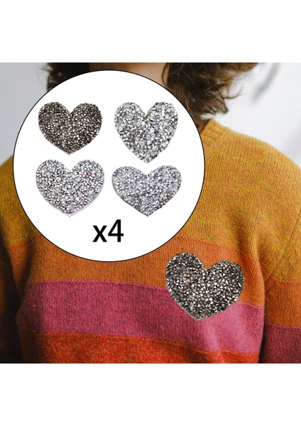 Rhinestone Çok Boyutlar Yamalar Kumaş Giyim Ceket Şapkası Için Kalp Şekeri Gümüş 16 Adet (Yurt Dışından) fırsatları