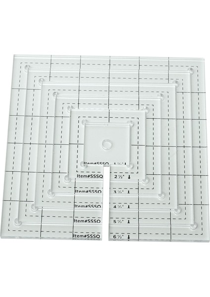 6ADET Kare Plaka Kapitone Cetvel Patchwork Yorgan Şablonu Zanaat Araçları (Yurt Dışından)