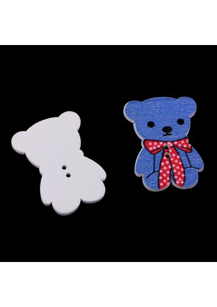 50ADET Sevimli Hayvan T Ahşap Düğme 2 Delik Giyim Dikiş Noel Ayı (Yurt Dışından) modelleri