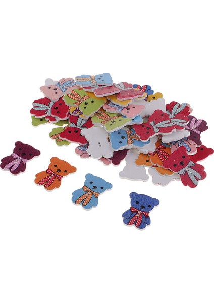 50ADET Sevimli Hayvan T Ahşap Düğme 2 Delik Giyim Dikiş Noel Ayı (Yurt Dışından) fırsatları