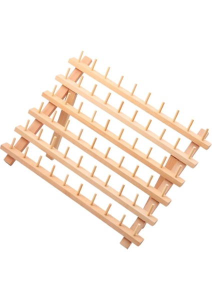 Doğal Ahşap Katlanmış Iplik Raf Dikiş Nakış Bobinleri Iplik Organizatör 60X30CM- (Yurt Dışından) indirimleri