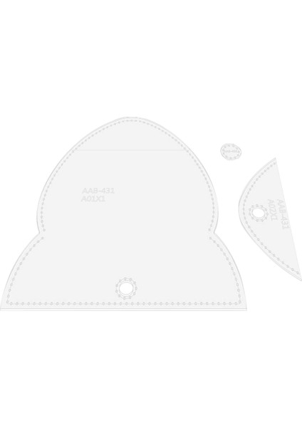 3 Adet Şeffaf Patchwork Kapitone Cetvel Fare Depolama Çantası Şablonu Şablonu (Yurt Dışından)