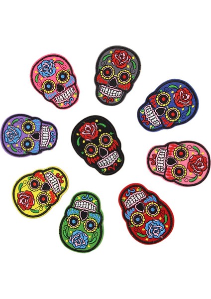 8 Adet Kafatası Işlemeli Yamalar Kumaş Rozetler Ceket Pantolonları Sırt Çantası Şapkası (Yurt Dışından) indirimleri