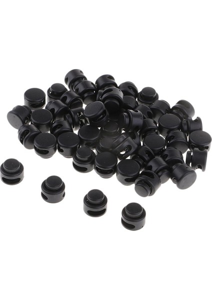 50X Çift Delikli Kordon Kilit Durdurucular Paracord Sırt Çantası Için Plastik Yay Durağı 50ADET 13MM (Yurt Dışından)