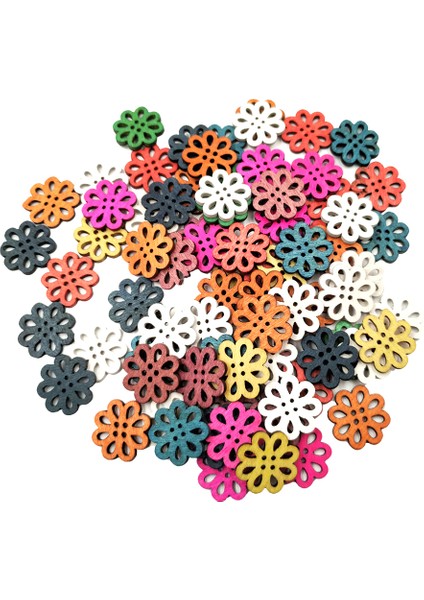 100ADET Ahşap Düğmeler Içi Boş Çiçek Düğmeleri Dikiş El Sanatları Için 4 Delik Düğmeleri (Yurt Dışından) fiyatları