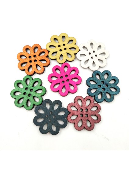 100ADET Ahşap Düğmeler Içi Boş Çiçek Düğmeleri Dikiş El Sanatları Için 4 Delik Düğmeleri (Yurt Dışından) fırsatları