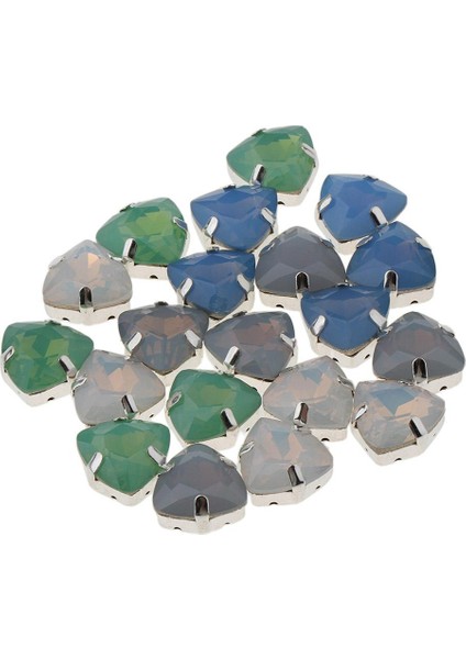 20ADET Üçgen Yüzlü Cam Taşları Dikiş Düz Backback Crystal Rhinestone Craft (Yurt Dışından)
