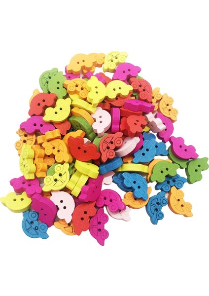 100 Adet Karışık Renkli Ahşap Düğmeler Dikiş Için 2 Delikli Araba Düğmeleri (Yurt Dışından) fiyatları