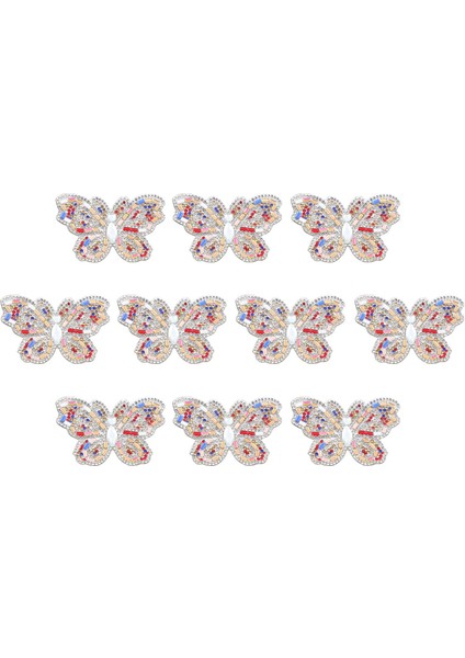 Işlemeli Yamalar Üzerinde 10X Kelebek Demir Aplike Yama Basitlik Motifi (Yurt Dışından)