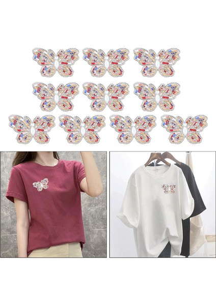 Işlemeli Yamalar Üzerinde 10X Kelebek Demir Aplike Yama Basitlik Motifi (Yurt Dışından) indirimleri