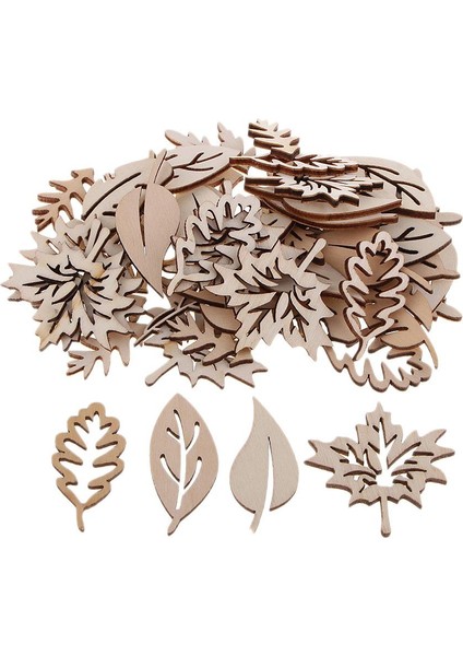 50 Adet Ahşap Yaprak Süslemeleri Fotoğraf Çekmek Için Bitmemiş Ahşap Cips (Yurt Dışından) modelleri
