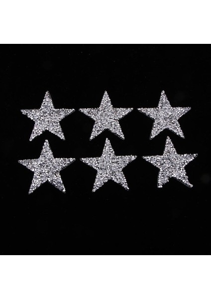 6 Adet Kıyafetler Için Yamalar Üzerinde Yıldız Demir Tişört Dikiş Rozetleri Aplike Gümüş (Yurt Dışından) fiyatları