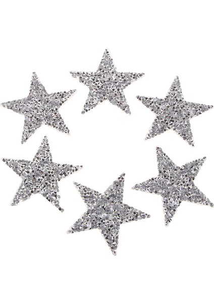 6 Adet Kıyafetler Için Yamalar Üzerinde Yıldız Demir Tişört Dikiş Rozetleri Aplike Gümüş (Yurt Dışından) fırsatları