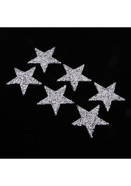 6 Adet Kıyafetler Için Yamalar Üzerinde Yıldız Demir Tişört Dikiş Rozetleri Aplike Gümüş (Yurt Dışından) indirimleri