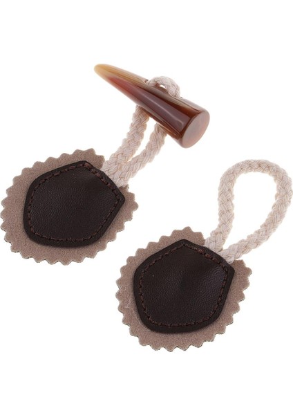 1 Çift Dekoratif Boynuz Geçiş Dikiş Kapağı Düğmeleri Ceket Ceketli Duffle (Yurt Dışından)