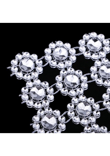 10 Metre Ayçiçeği Rhinestone Zinciri Şerit Dikiş Dikiş Dekor Aplike Gümüş (Yurt Dışından)