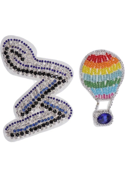 2x Rhinestone Boncuk Balon Alfabe Yamaları Giysileri Kot Hats Aplike (Yurt Dışından) modelleri