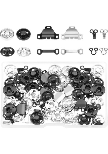 50 Set Snap Defener Araç Kiti Kancalı Gözler Dikiş Kapanışları Düğmeleri Set (Yurt Dışından) fiyatları