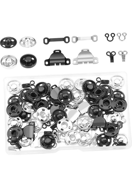 50 Set Snap Defener Araç Kiti Kancalı Gözler Dikiş Kapanışları Düğmeleri Set (Yurt Dışından) indirimleri