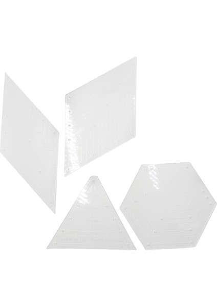 4 Pack Net Akrilik Kapitone Cetvel Şablonu Terzi Çizim Dokuma Ölçüm (Yurt Dışından)